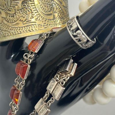 LOT 131J: Large Costume Jewelry Lot: Bracelets, Necklaces, Earrings, Pendants and More! Comes with a Cute Heart Shaped Box!