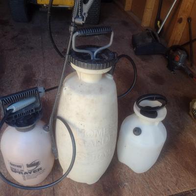 Set of Three Garden Pump Sprayers