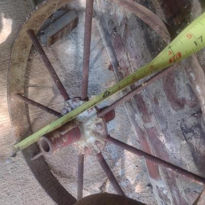 Pair of Vintage Metal Wheelbarrow Wheels
