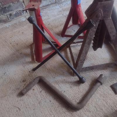 Collection of Automotive Repair Tools Includes Bottle Jack, Maul, Tire Repair and More