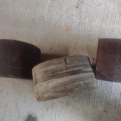Set of Three Flat Belt Shop Pulleys