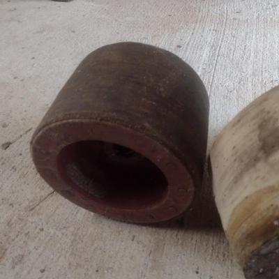 Set of Three Flat Belt Shop Pulleys
