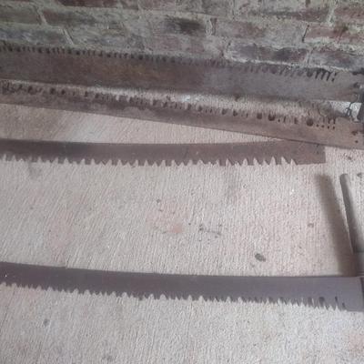Collection of Antique Cross Cut Saw Blades