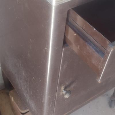 Pair of Medical Furniture Pieces Includes Cabinet and Tray