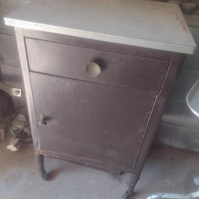 Pair of Medical Furniture Pieces Includes Cabinet and Tray