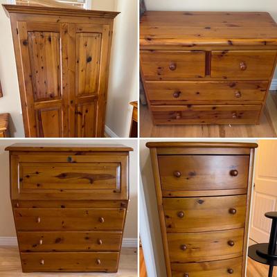 Sale Photo Thumbnail #11: Rare Antique Flame Walnut European Secretary Desk, beautiful condition with the original keys, there is some wear and shrinkage which is to be expected on this early 20th century piece. This item was shipped from Germany by the original owner. Measures 36