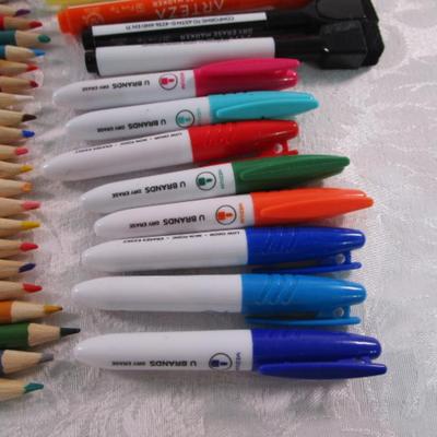 Sale Photo Thumbnail #216: 36 Colored pencils, set of 8 mini markers, 3 markers, 2 highlighters, expo markers