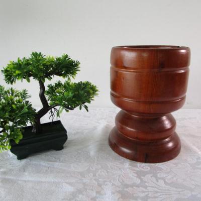 Sale Photo Thumbnail #289: Planter is 8-1/2" tall x 5-7/8" across; Bonsai tree is 8" tall x 10" wide, See pictures