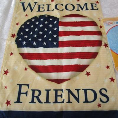 Sale Photo Thumbnail #378: Banner is 8' x 30", Kite flag is 28" x 40", Welcome Friends flag is 12-1/2" x 17-3/4", Beachball is 20", See pictures