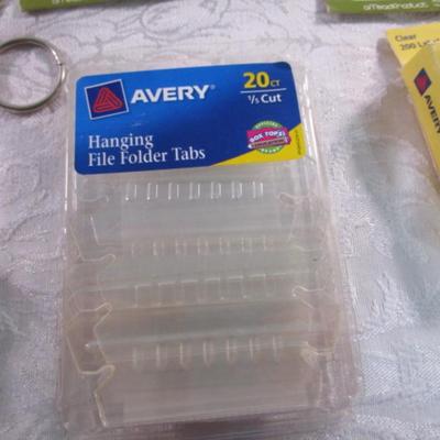 Sale Photo Thumbnail #607: 6 new pkg of 4 binder rings + 4 more rings, 3 pkg Post-It notes, pkg hanging folder tabs, staple remover, reinforcement , see pictures