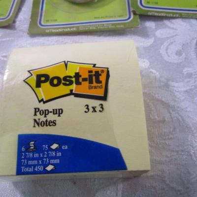 Sale Photo Thumbnail #605: 6 new pkg of 4 binder rings + 4 more rings, 3 pkg Post-It notes, pkg hanging folder tabs, staple remover, reinforcement , see pictures