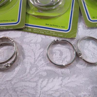 Sale Photo Thumbnail #611: 6 new pkg of 4 binder rings + 4 more rings, 3 pkg Post-It notes, pkg hanging folder tabs, staple remover, reinforcement , see pictures