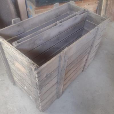 Large Wood Two Compartment Shipping Crate