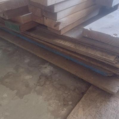 Large Pile of Assorted Wood Lumber, Sheeting, and More