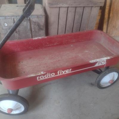 Vintage Radio Flyer 90 Metal Pan Pull Wagon
