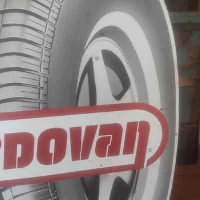 Vintage Commercial Metal Advertising Sign Cordovan Tires