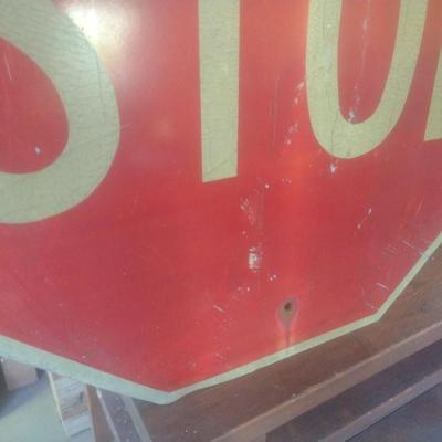 Large Metal Intersection Stop Sign