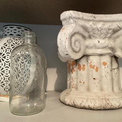 White decor and bottles