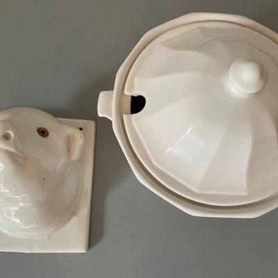 Pig head towel holder and Soup