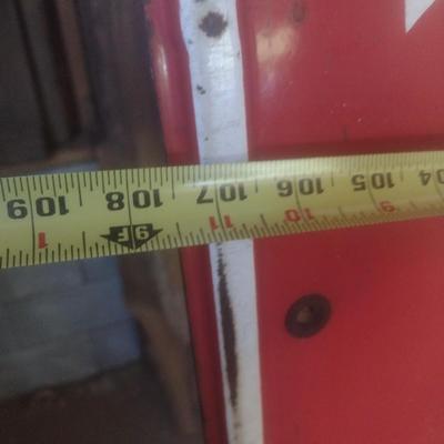 Antique 1957 Porcelain Covered Metal Commercial 108" x 35" Advertising Sign for Firestone Brand Products