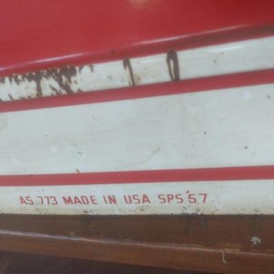 Antique 1957 Porcelain Covered Metal Commercial 108" x 35" Advertising Sign for Firestone Brand Products