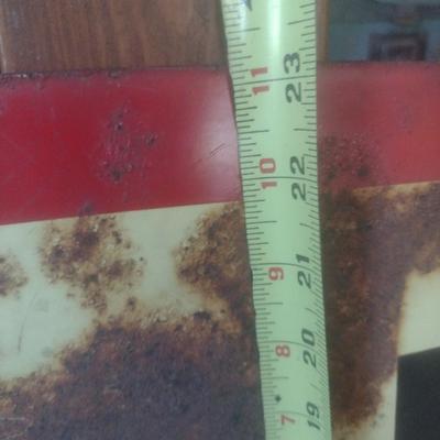 Antique 1950's Porcelain Covered Metal Commercial 36" x 23" Advertising Double Sided Sign for The General Tire