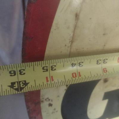 Antique 1950's Porcelain Covered Metal Commercial 36" x 23" Advertising Double Sided Sign for The General Tire