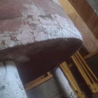 Antique Single Slab Tree Trunk Chopping Block Table 33"