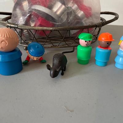 Fisher Price people, metal mouse & cookie cutters