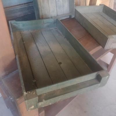 Set of Three Wood Slat Berry Farm Flats Crates