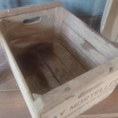 Pair of Vintage Wooden Orchard Crates Includes Fay Mosteller Gaffney, SC
