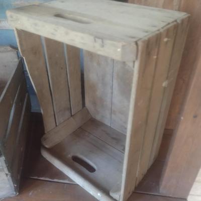 Pair of Vintage Wooden Orchard Crates Includes M. Ward Dana, NC