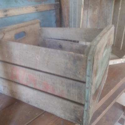 Pair of Vintage Wooden Orchard Crates Includes M. Ward Dana, NC