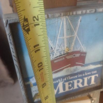 Vintage Tobacco Advertising Merit Brand Tobacco Resin Wall Calander Board