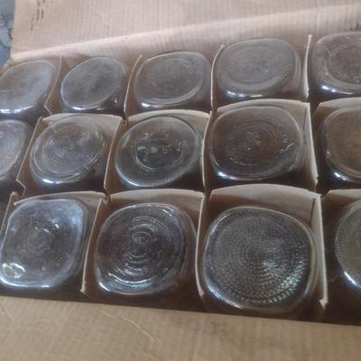 Box of One Dozen Various Brand Quart Glass Canning Jars Includes Ball, Atlas, Kerr, Magic Mason and Other Bands Only No Lids