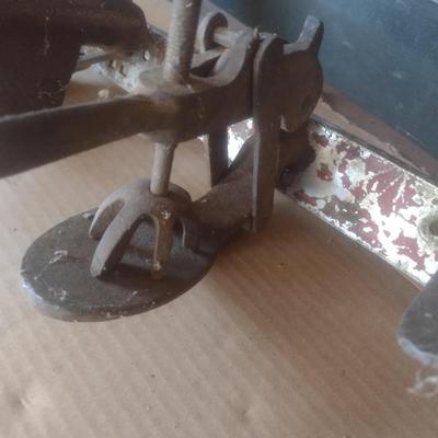 Antique Cast Metal Shaler Tire Shop Repair Tool Includes Vulcanizer Clamps