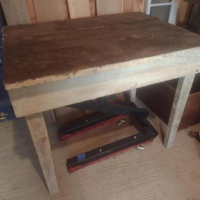Vintage Solid Wood Hand Crafted Farm Worktable (B3)