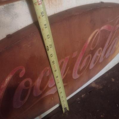 Antique 1950's Metal Coca-Cola Fishtail Advertising Sign on Metal Back Mount Choice B