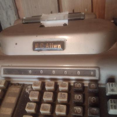 R, C. Allen Vintage Cash Register with Key and Cash Drawer