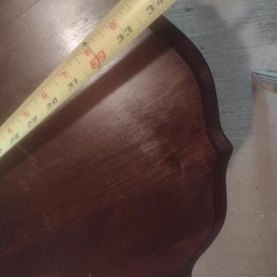 Vintage Mahogany Harp Pedestal Accent Table