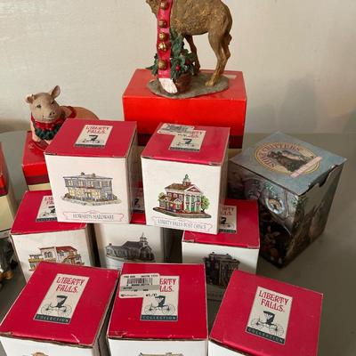 Liberty Falls village and Christmas Animals