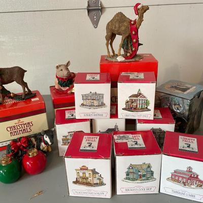 Liberty Falls village and Christmas Animals