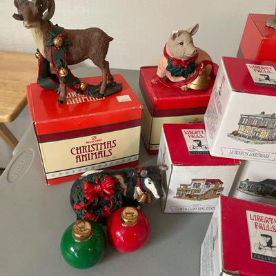 Liberty Falls village and Christmas Animals