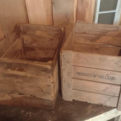 Pair of Vintage Orchard and Shipping Crates
