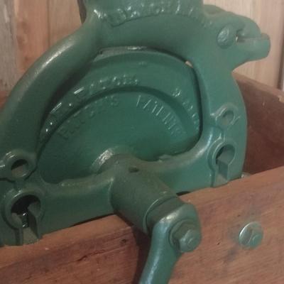 Black Hawk Corn Sheller Mounted on Wood Catch Crate