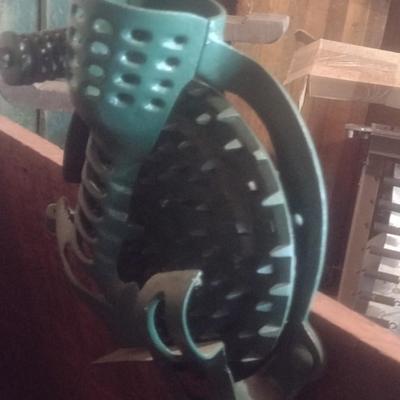 Black Hawk Corn Sheller Mounted on Wood Catch Crate
