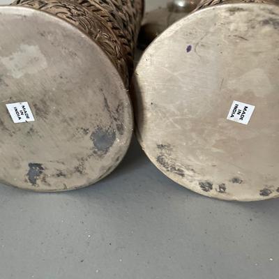 Indian candle holders and Romanian glass