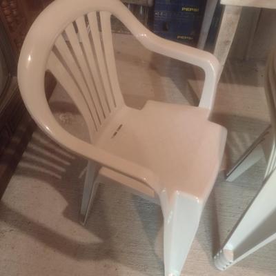 Set of Five Resin Stacking Chairs for Patio or Events
