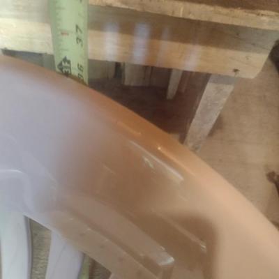 Set of Four Resin Stacking Chairs with One Side Table for Patio or Event