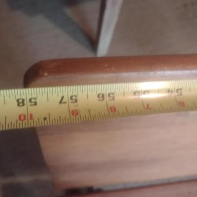 Vintage Flip Seat Wood Pew with Cast Frame 58"